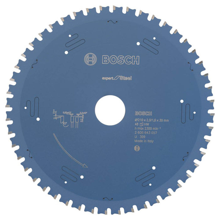 Bosch Circular Saw Blade Expert Steel Fine Cut 48T For Handheld Saws 210x30mm - Image 1