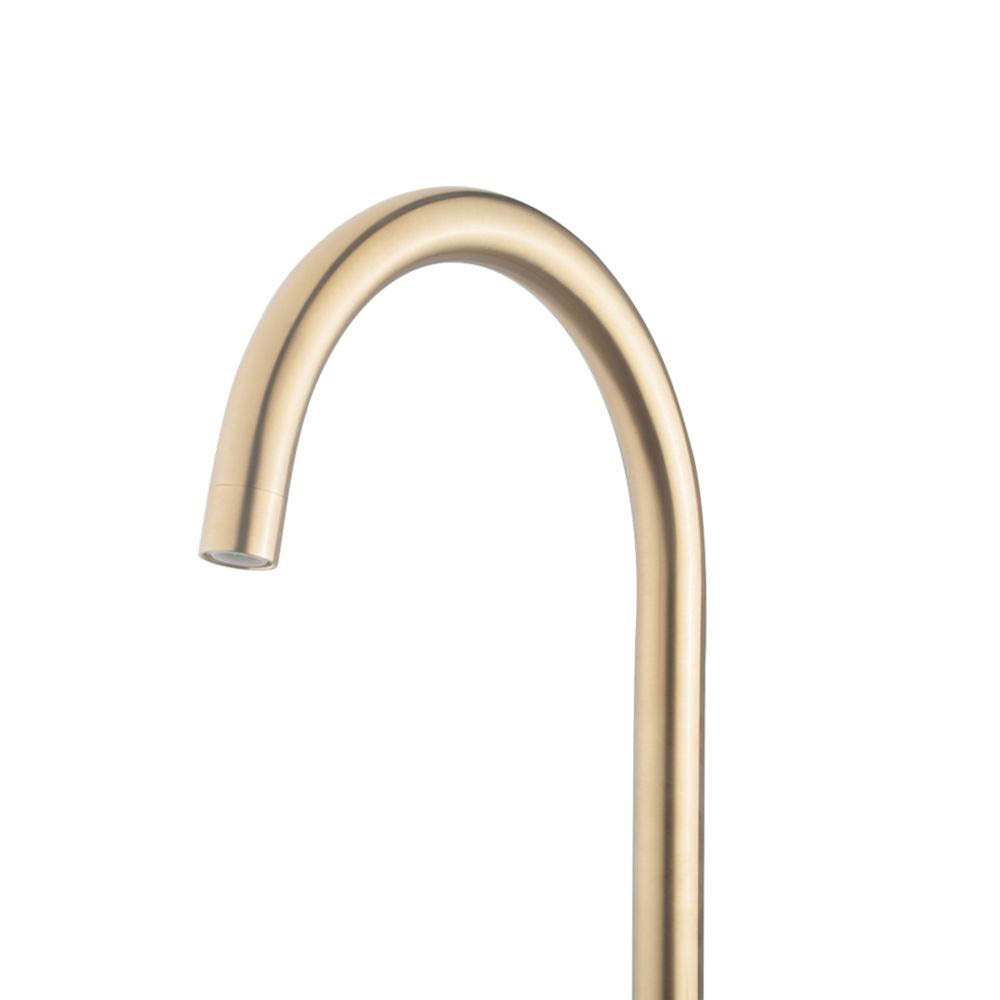 Swirl Kitchen Sink Tap Mono Mixer Brushed Brass Single Lever Modern Faucet - Image 2