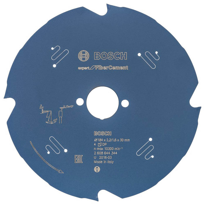 Bosch Circular Saw Blade Expert Coarse Cut For Fibre Cement Boards 184 x 30mm 4T - Image 2