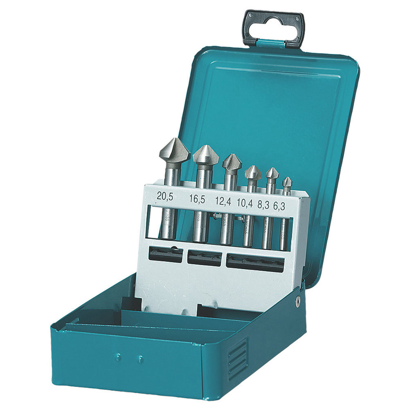Makita Countersink Set Straight Shank Metal Wood Self Aligning Tip Pack Of 6 - Image 1