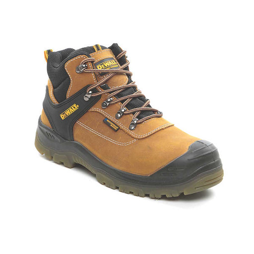 DeWalt Safety Boots Mens Standard Fit Tan Leather Waterproof Steel Toe Size 12 - Image 1