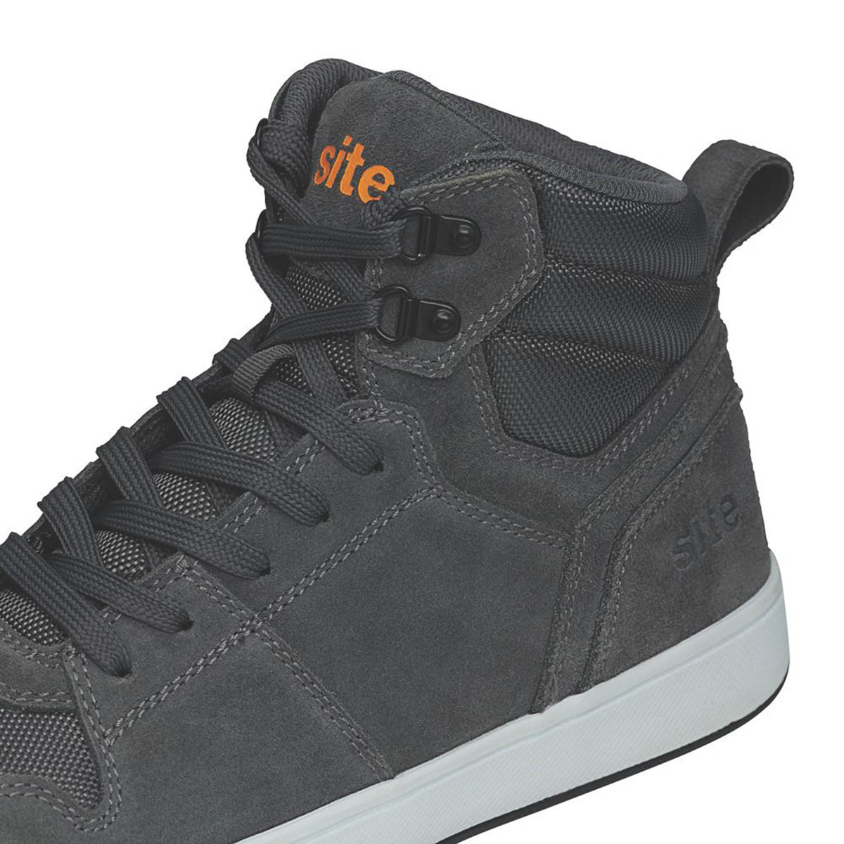 Site Mens Safety Trainers Lightweight Boots Grey Leather Shoes Steel Toe Size 11 - Image 5