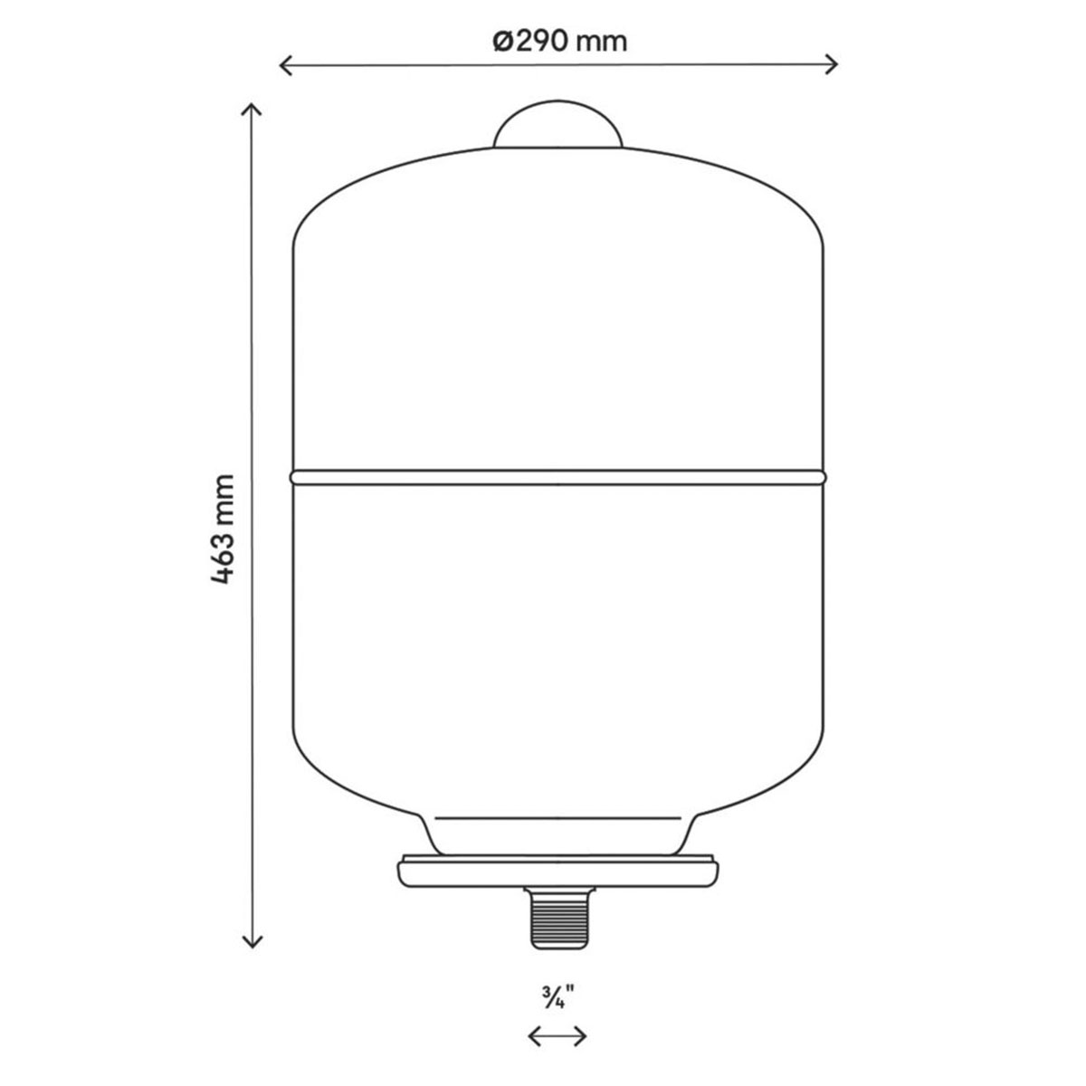 Flomasta Expansion Vessel Tank Central Heating 90°C System Flow Boiler 25Ltr - Image 2