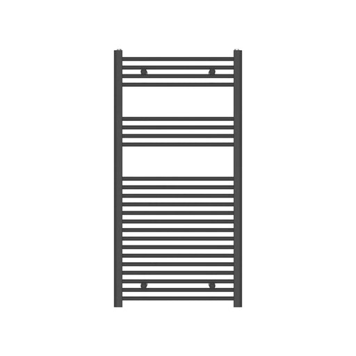 Towel Rail Radiator Black Flat Steel Bathroom Warmer Ladder 616W (H)120x(W)60cm - Image 1