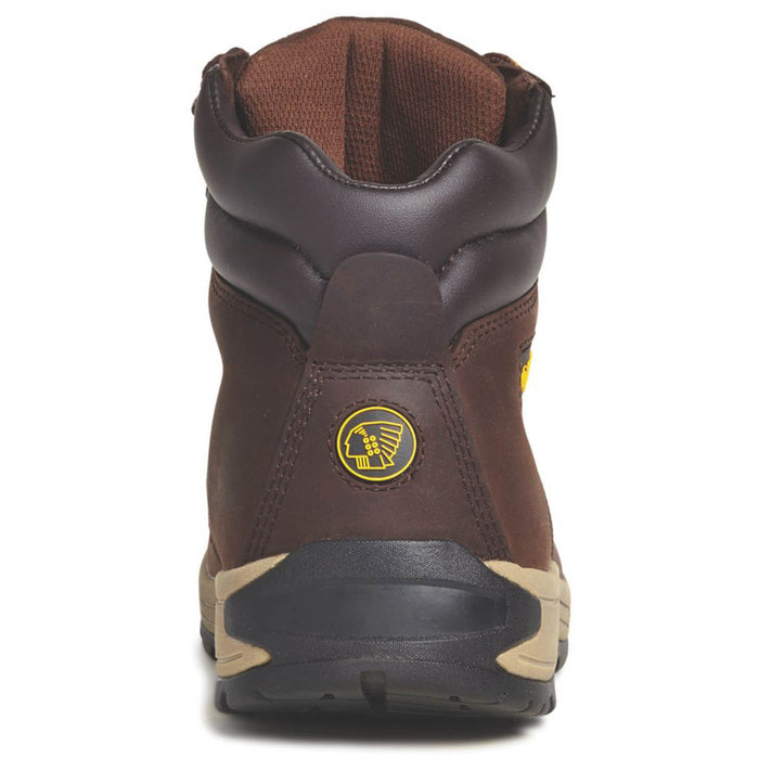 Safety Boots Mens Standard Fit Brown Leather Water Resistant Steel Toe Size 9 - Image 3