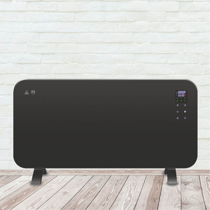 TCP Smart Glass Panel Heater Freestanding or Wall-Mounted Smart Wi-Fi Black 2kW - Image 2