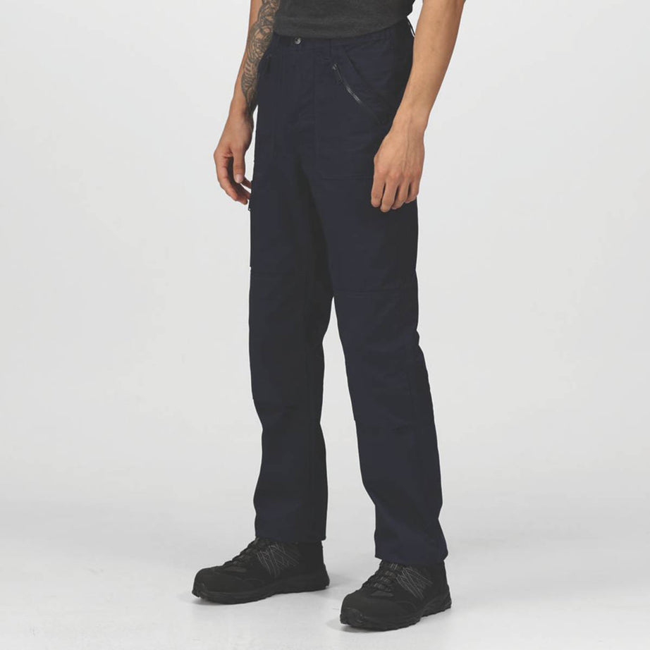 Regatta Mens Work Trousers Navy Classic Fit Multi Pockets Comfort 30" W 31" L - Image 3