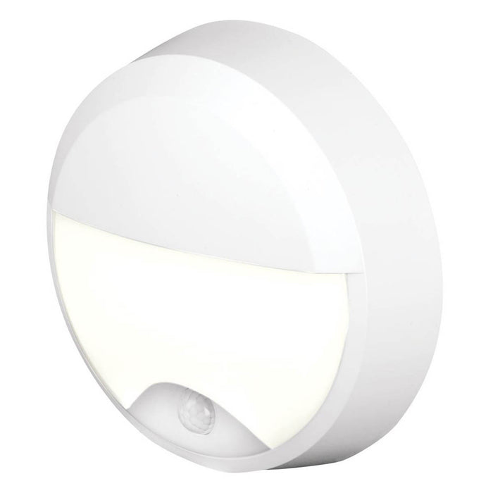 Outdoor LED Bulkhead Light Round Wall Ceiling PIR Sensor White 12.5W 660lm - Image 1