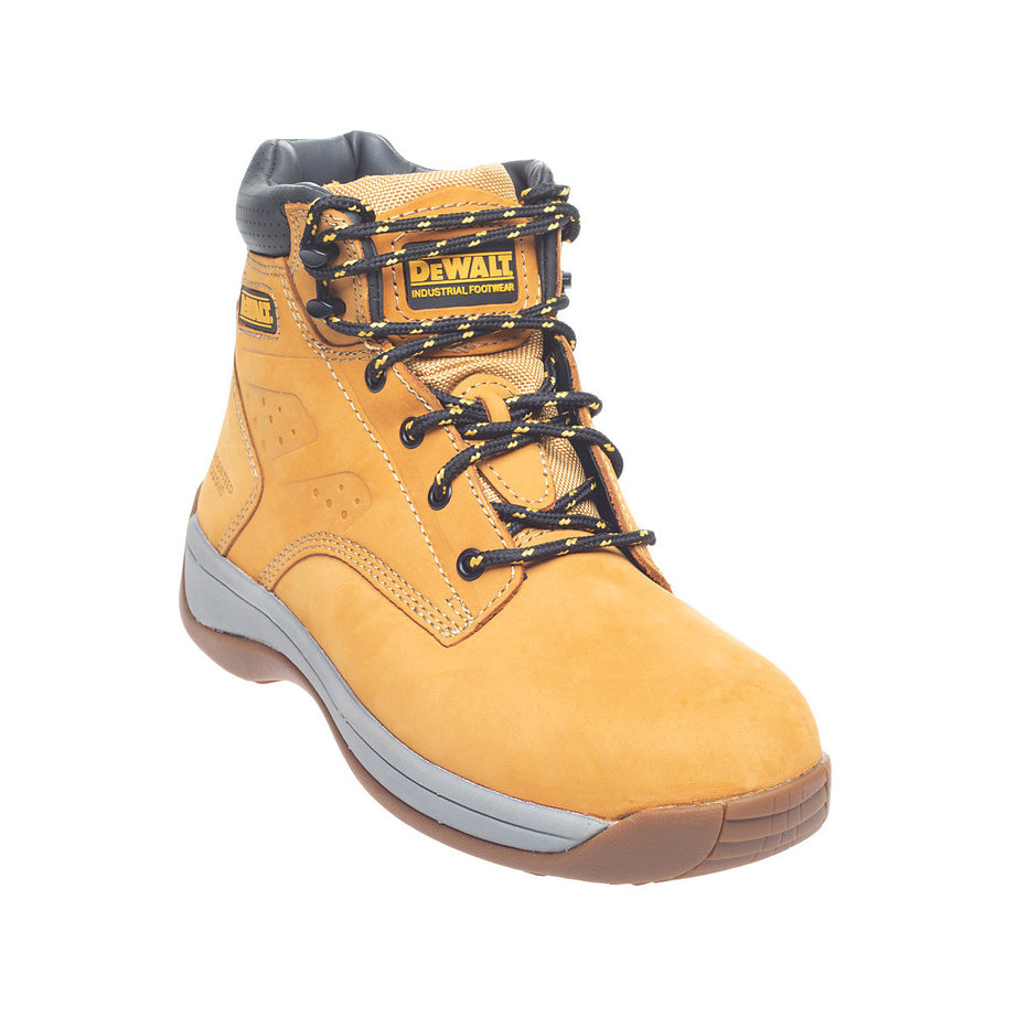 DeWalt Safety Boots Mens Wide Fit Honey Leather Work Shoes Steel Toe Size 12 - Image 1