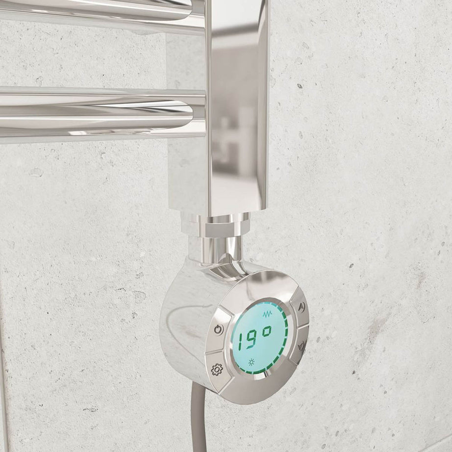 Flomasta Towel Radiator Electric Chrome Curved Bathroom 1600mm x 500mm 1706BTU - Image 3