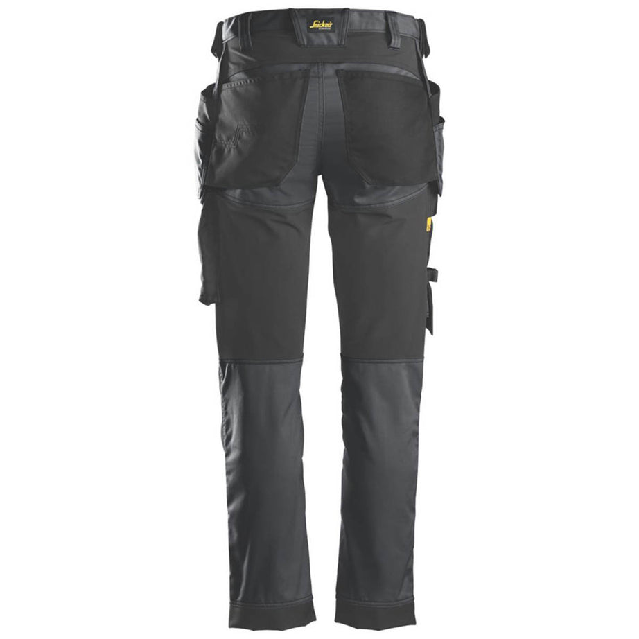 Snickers Work Trousers Mens Slim Fit Stretch Grey Black Multi Pocket 35"W 32"L - Image 2