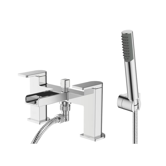 Bath Filler Tap Mixer With Hand Held Set Chrome Double Lever Waterfall Bathroom - Image 1