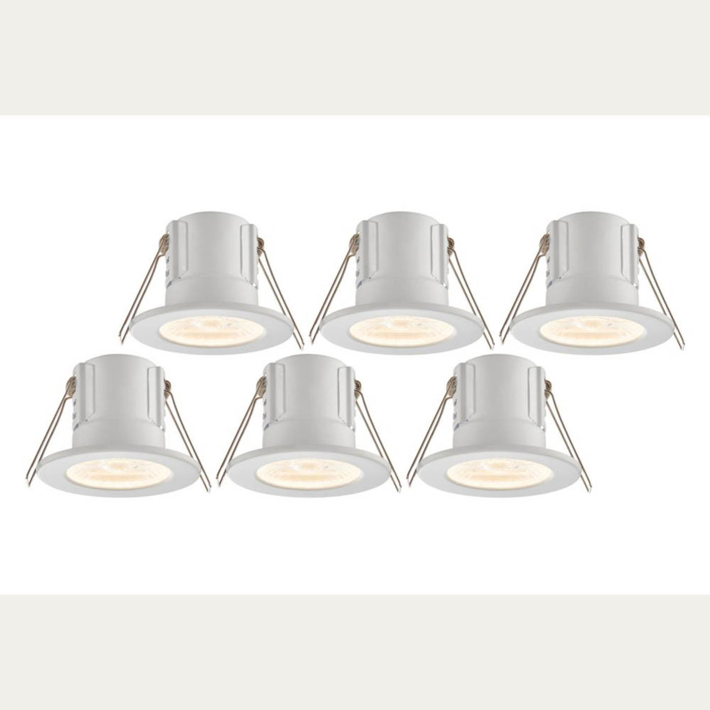 LED Downlights Recessed Warm White 500lm Dimmable Fire Rated Round Pack Of 6 - Image 1