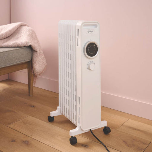 Blyss Oil-Filled Radiator 2000W Electric NY2009-24M Metal White Freestanding - Image 1