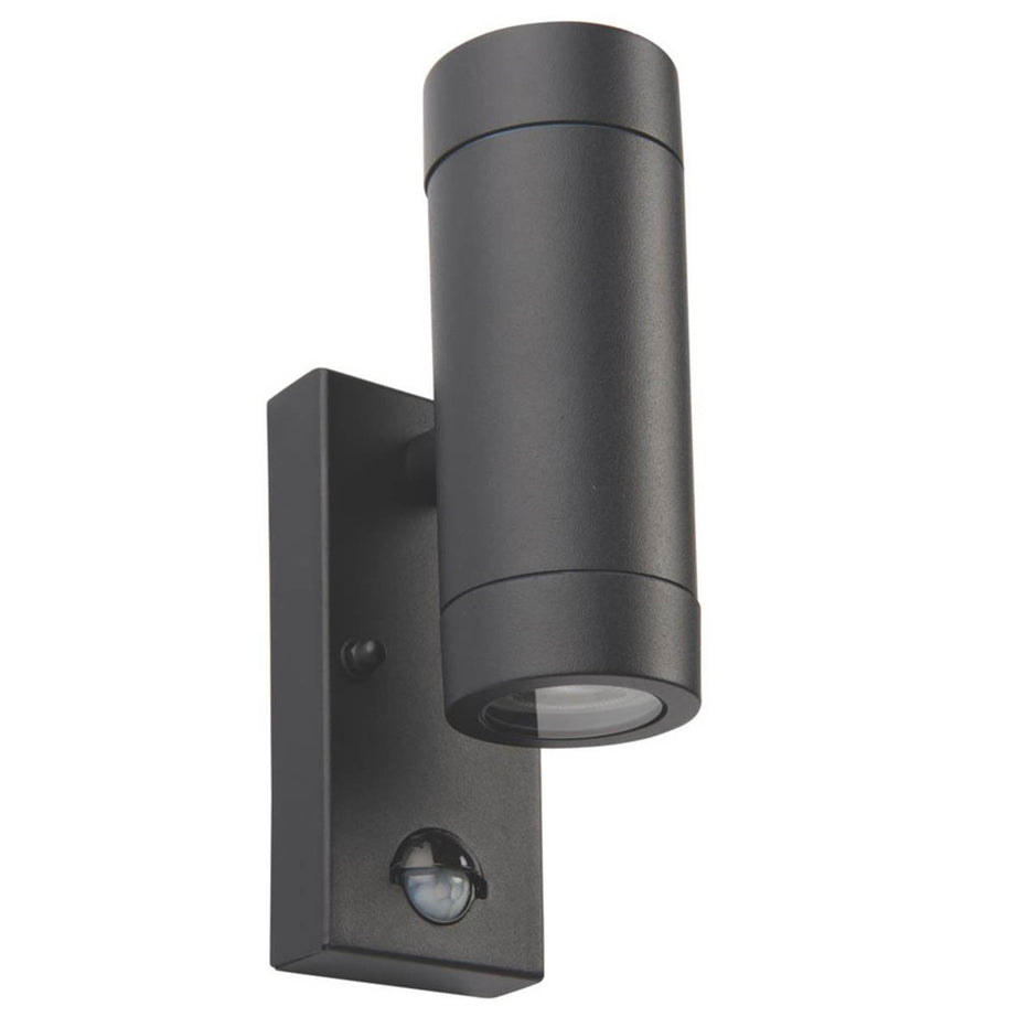 Saxby Outdoor Twin Wall Light PIR Sensor Satin Black Aluminium 8m Range Modern - Image 2