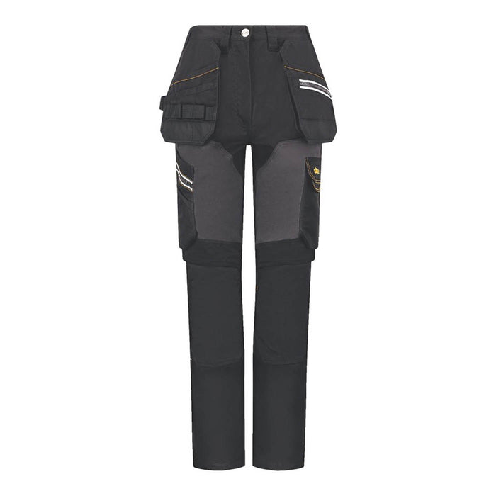 Site Safety Trousers Womens Regular Fit Black Grey Multi Pocket Size 18 31"L - Image 2