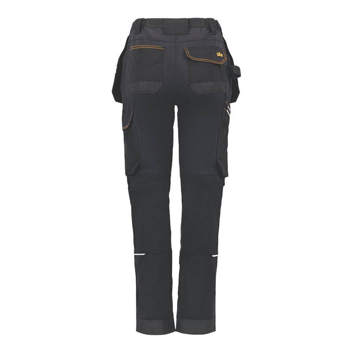 Site Safety Trousers Womens Regular Fit Black Grey Multi Pocket Size 18 31"L - Image 3