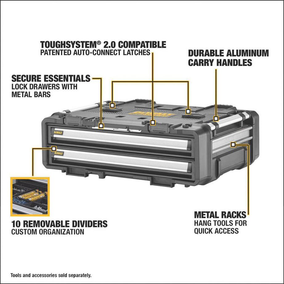DEWALT Shallow Drawers DWST08520-1 Toughsystem 2.0 DXL Workstation 25.3" - Image 5