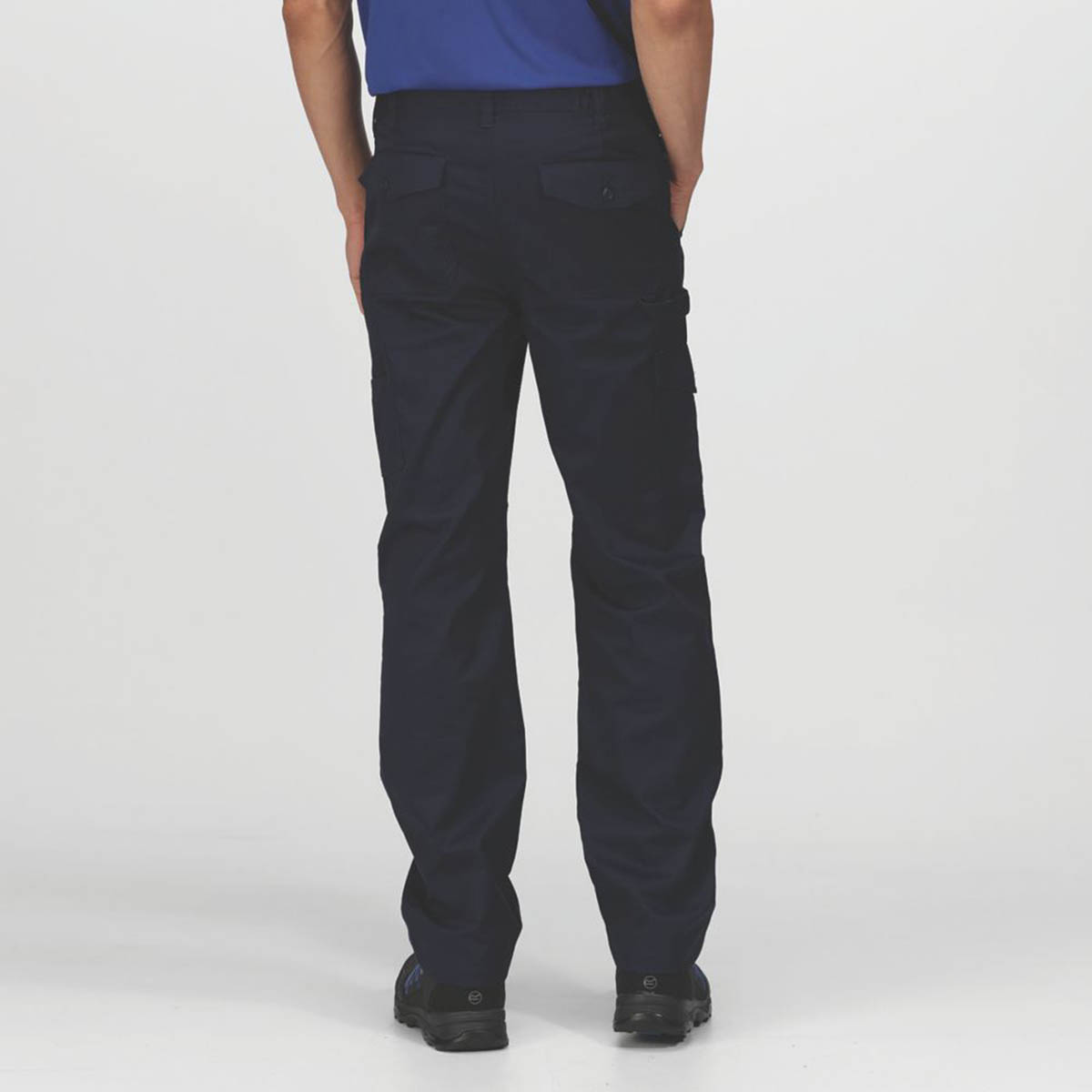 Regatta Mens Work Trousers Cargo 6 Pockets Navy Water Repellent 44" W 31" L - Image 4