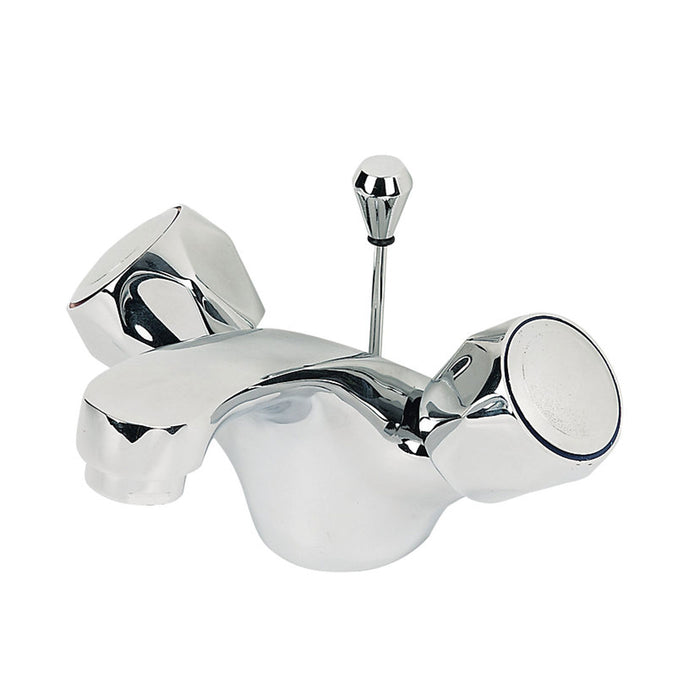 Swirl Bathroom Tap Basin Mono Mixer Contract Round Head Full Turn With Waste - Image 1