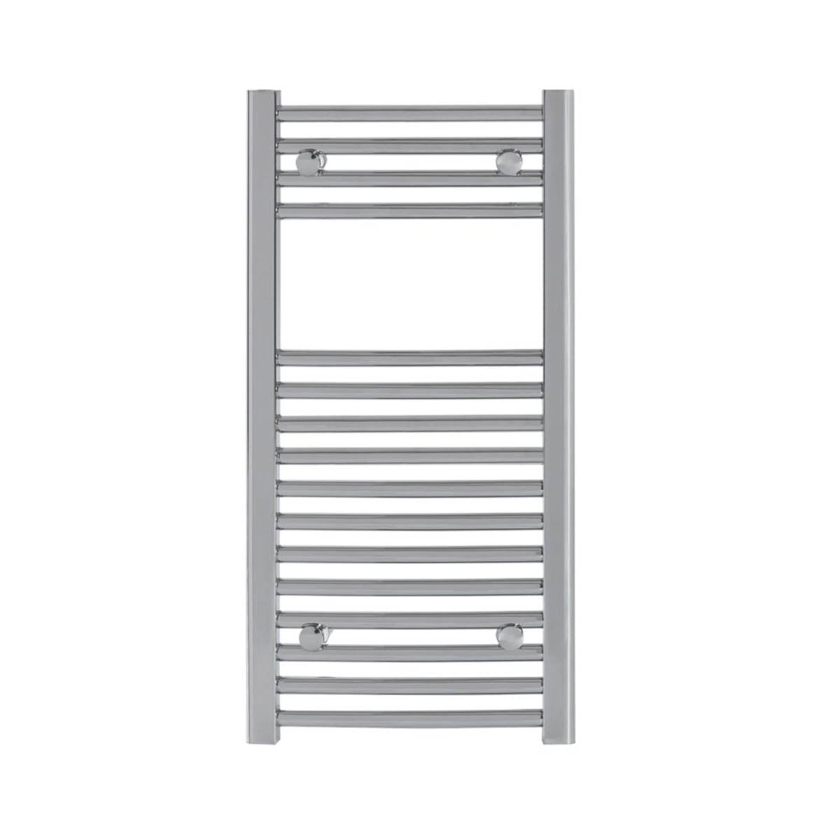 Towel Rail Radiator Curved Gloss Chrome Bathroom Warmer Ladder H80xW40cm - Image 1