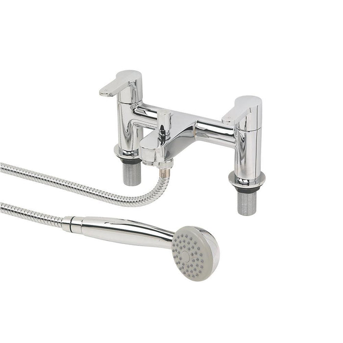Shower Mixer Tap Chrome Brass Dual Lever For High And Low Pressure Systems 115mm - Image 2