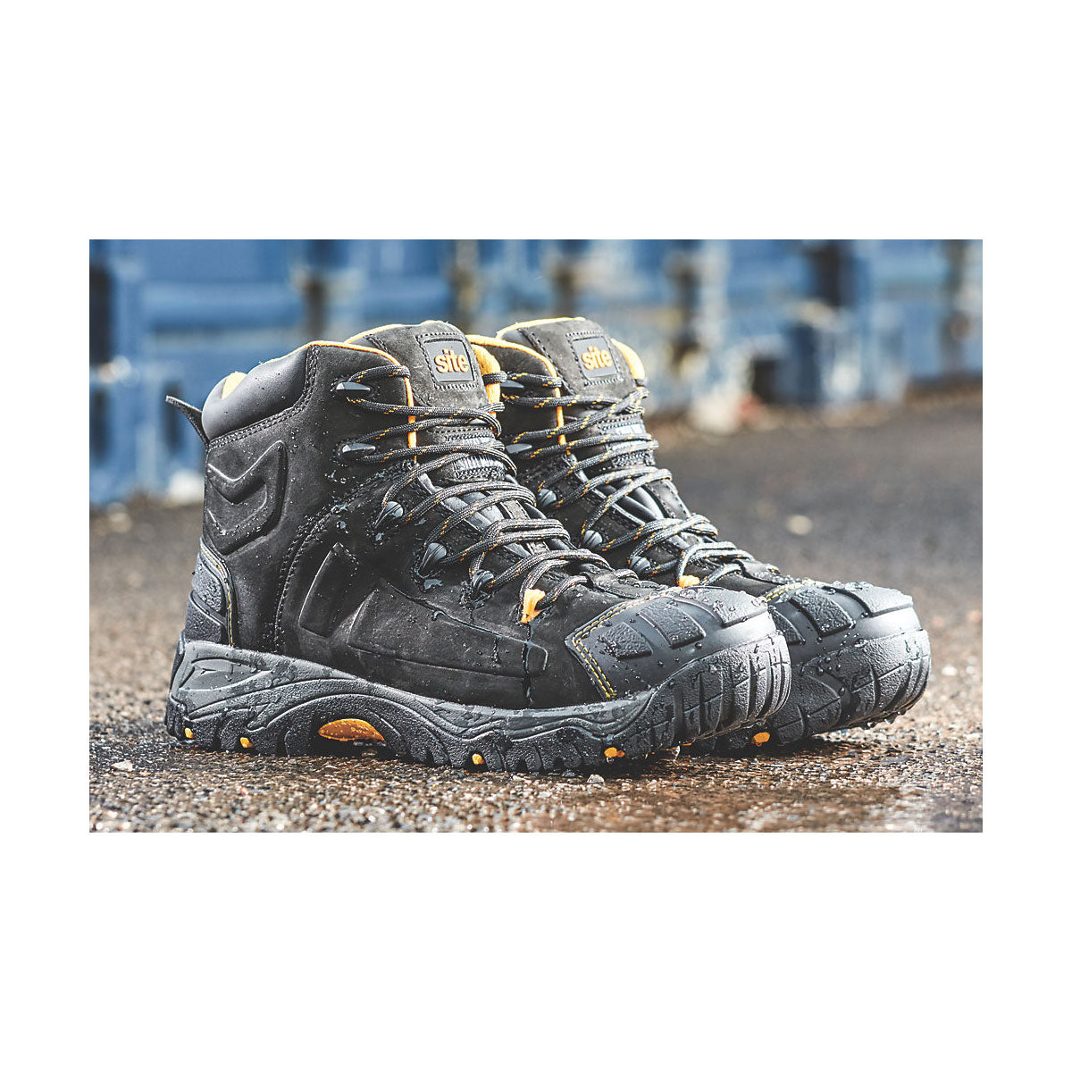 Site Safety Boots Mens Standard Fit Black Leather Waterproof Steel Toe Size 7 - Image 2