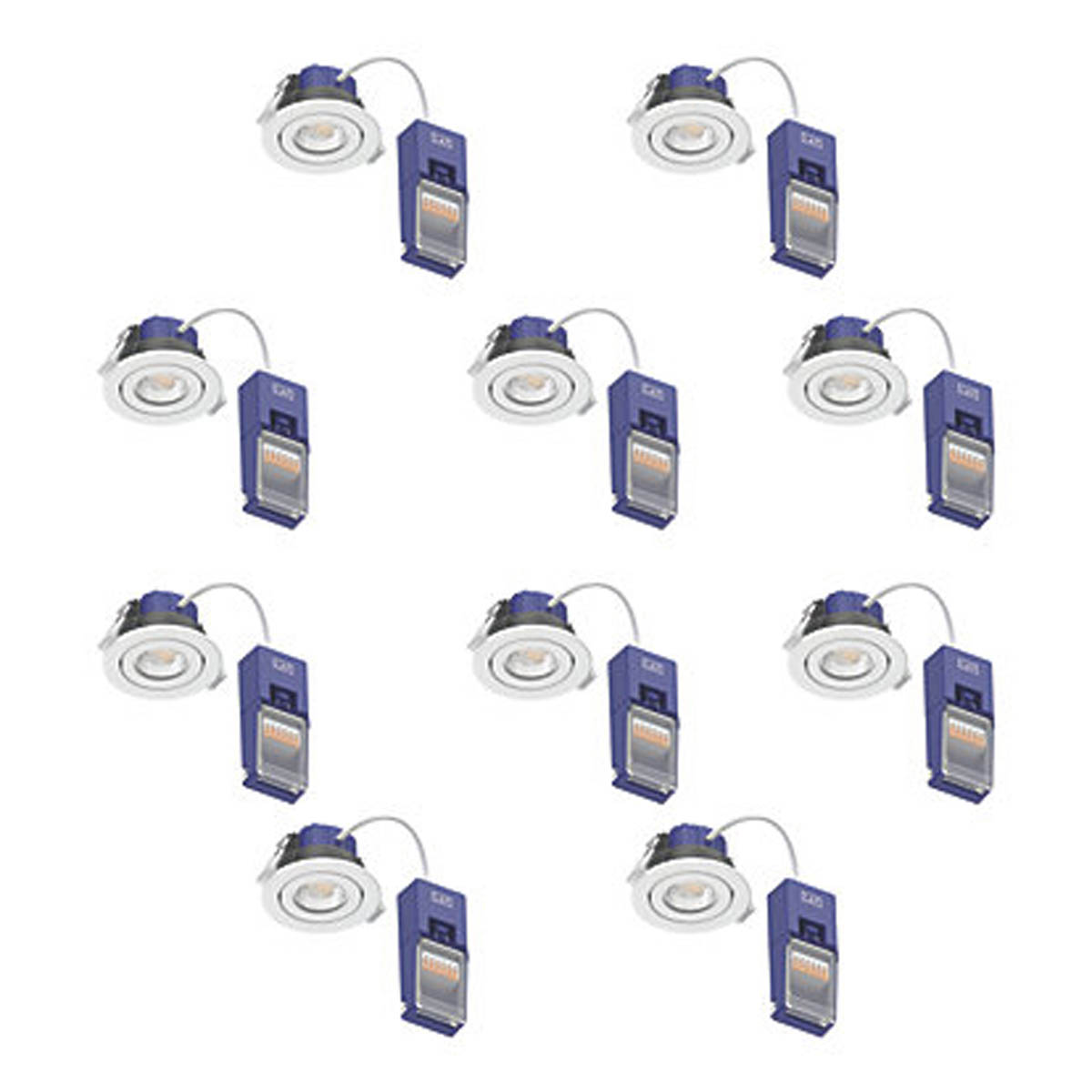 LAP LED Downlights Fire Rated White Dimmable Bathroom Round IP65 Pack of 10 - Image 9