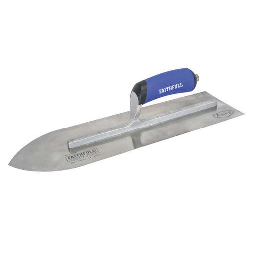 Faithfull Trowel Cement Flooring 16" Forged Stainless Steel Blade Rounded - Image 1