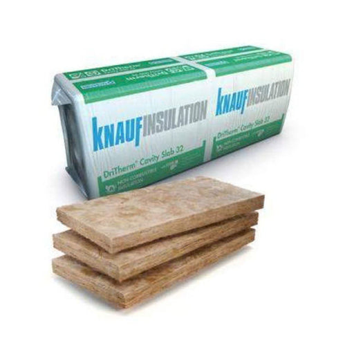 Knauf Cavity Wall Insulation Board GlassWool DriTherm 1.2x0.46m 75mm Pack of 6 - Image 1