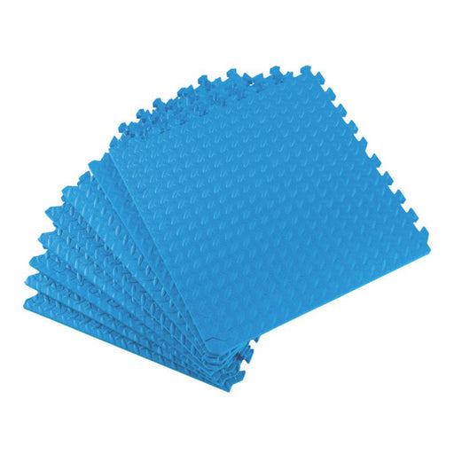 Interlocking Floor Tiles Foam  Anti Slip Thick Impact Resistant Blue 20mm 8 Pack - Image 1