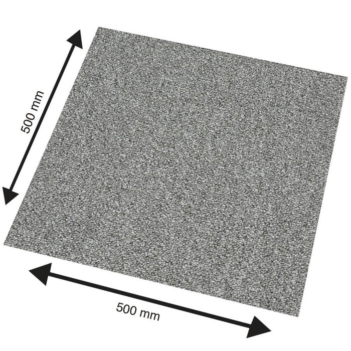 Carpet Tiles Heavy Duty Light Grey Domestic Commercial Home Flooring Pack Of 20 - Image 2