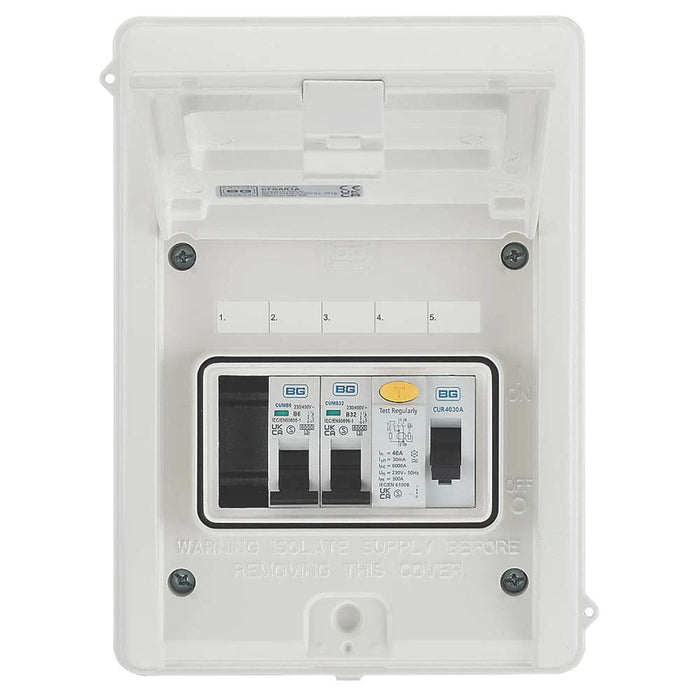 British General Consumer Unit Fortress Type A RCD 2 Way 5 Module 40A IP65 230V - Image 2