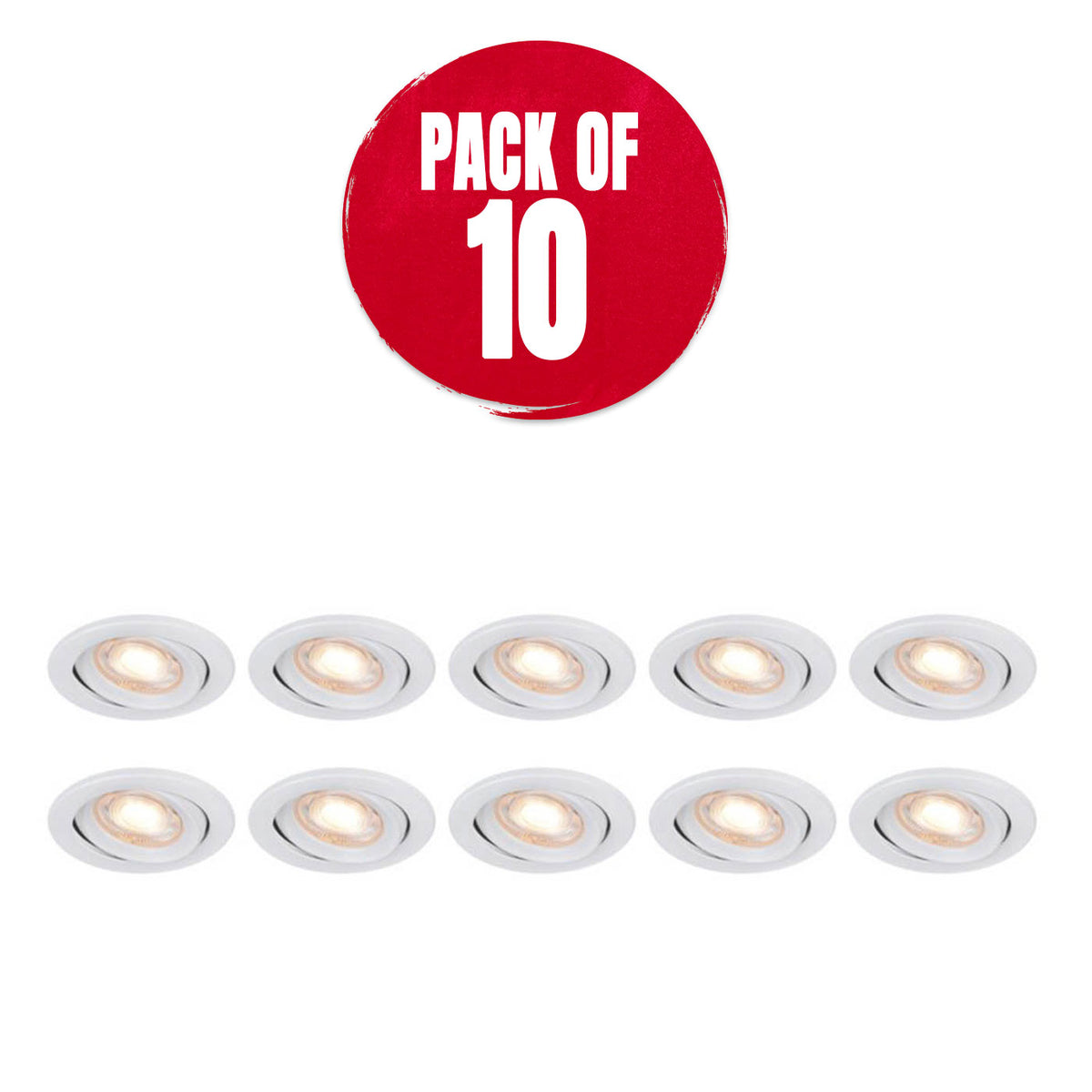 LAP LED Downlights Variable White Tilt Adjustable Dimmable 4W 420lm 10 Pack - Image 1