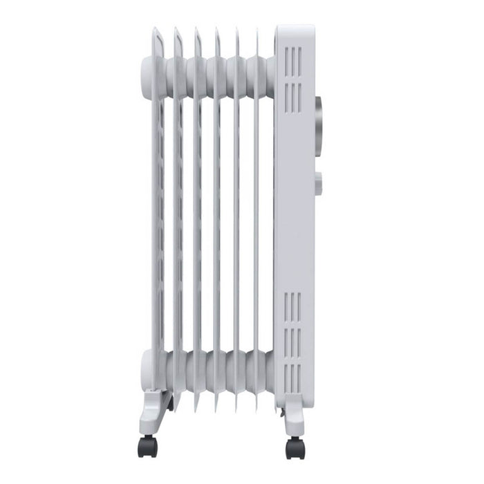 Oil-Filled Radiator Electric Freestanding Wheeled Portable Handle White 1500W - Image 5