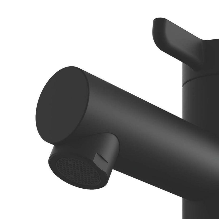Swirl Basin Pillar Tap Set Black Brass Zinc Alloy Single Lever Modern 120mm - Image 3