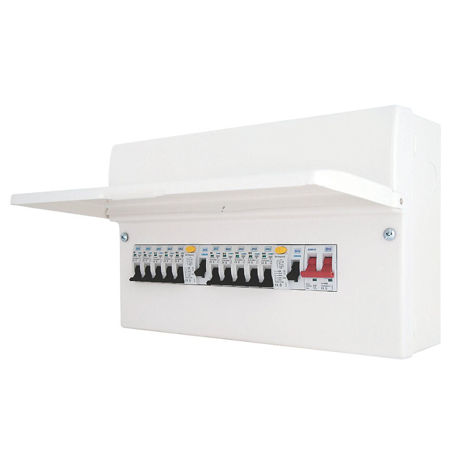 BG Consumer Unit 10 Way 16 Module Steel Electrical Box RCD DIN Rail IP2XC 230V - Image 1