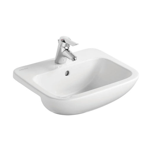 Bathroom Sink Washbasin Semi-Countertop Ceramic Durable Rectangular 500mm - Image 1