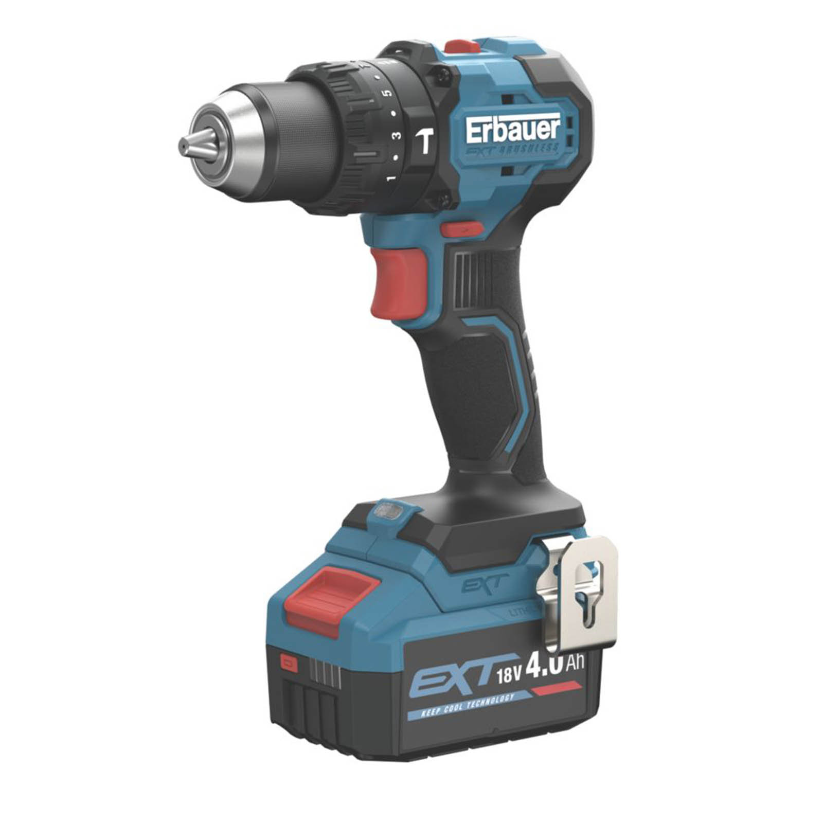 Erbauer Cordless Combi Drill ERI1092COM 18V 1 x 4.0Ah Li-Ion EXT Brushless - Image 2