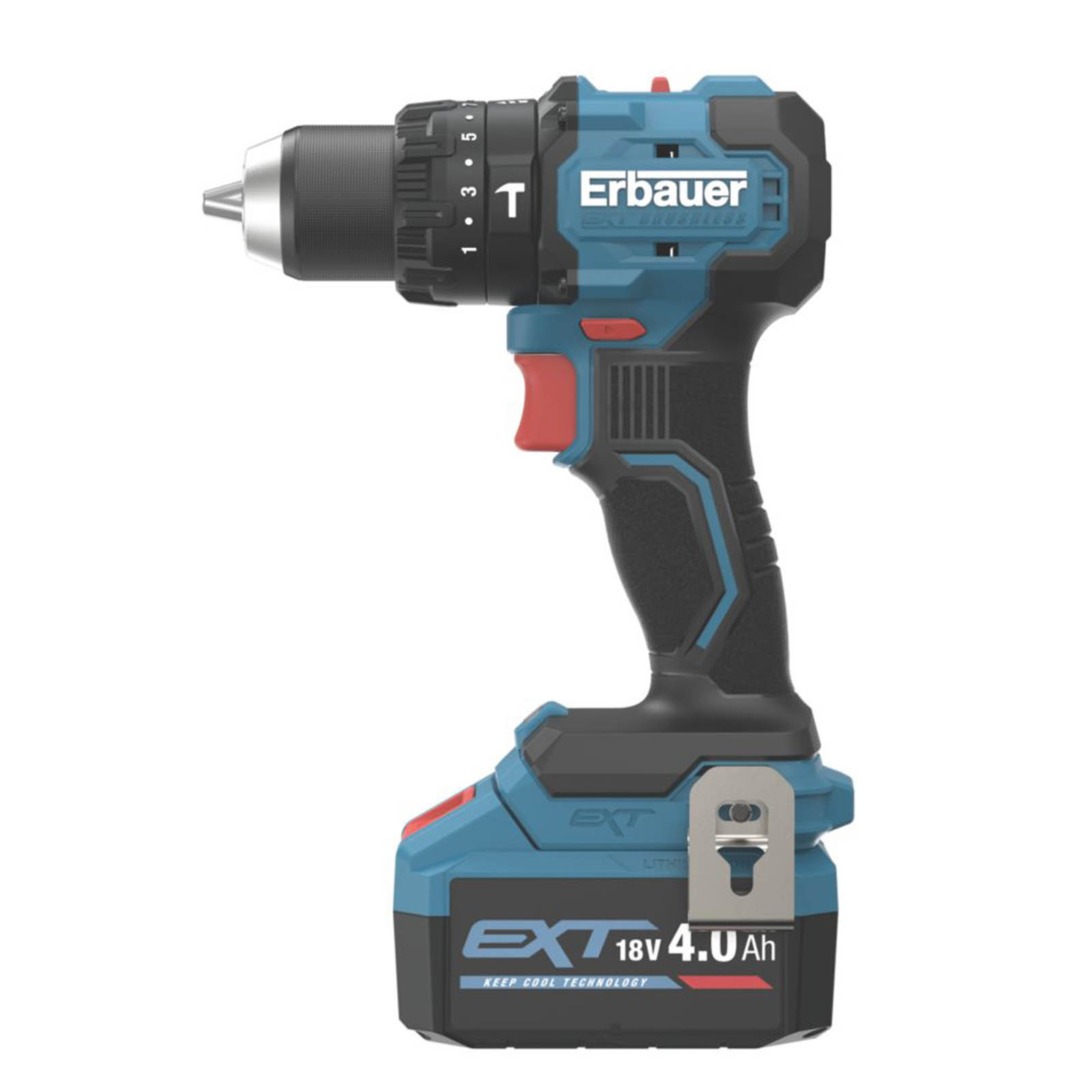 Erbauer Cordless Combi Drill ERI1092COM 18V 1 x 4.0Ah Li-Ion EXT Brushless - Image 3