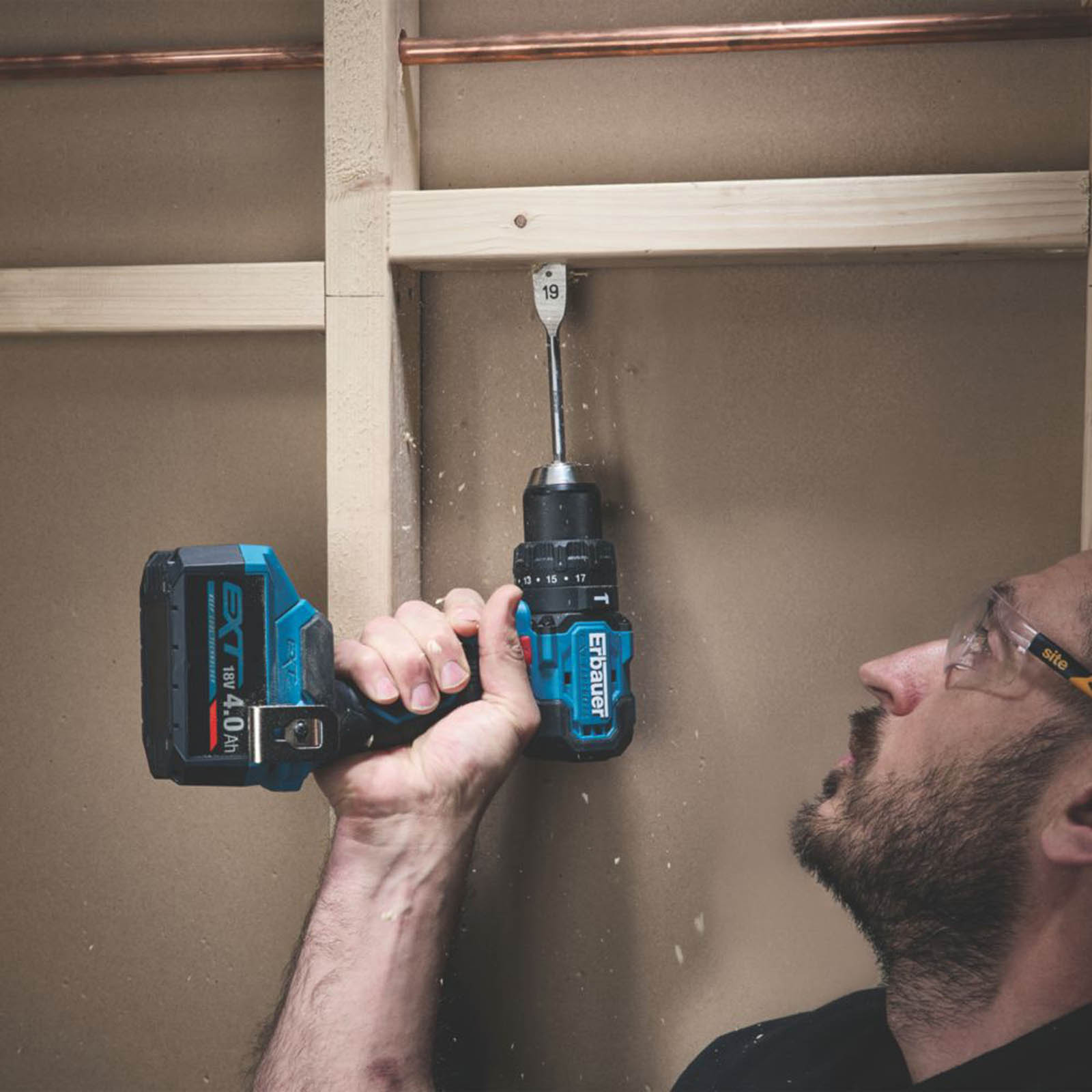Erbauer Cordless Combi Drill ERI1092COM 18V 1 x 4.0Ah Li-Ion EXT Brushless - Image 5