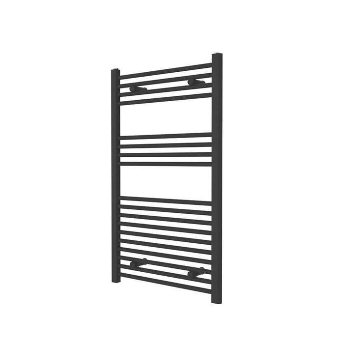 Towel Radiator Rail Black Steel Flat Bathroom Ladder Warmer 516W H1000xW600mm - Image 1
