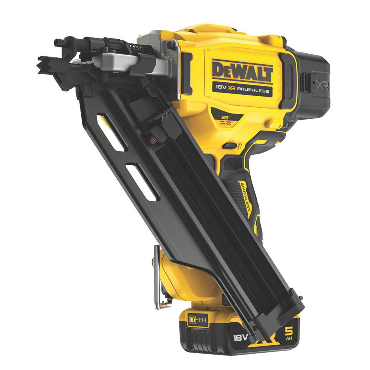DewaltT Nail Gun First Fix Cordless DCN930 Angled 90mm 18V 2 x 5Ah Li-Ion XR - Image 4