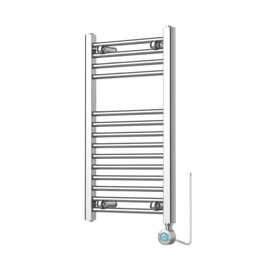 Flomasta Electric Towel Rail Radiator Chrome Flat Bathroom Warmer (H)70x(W)40cm - Image 1