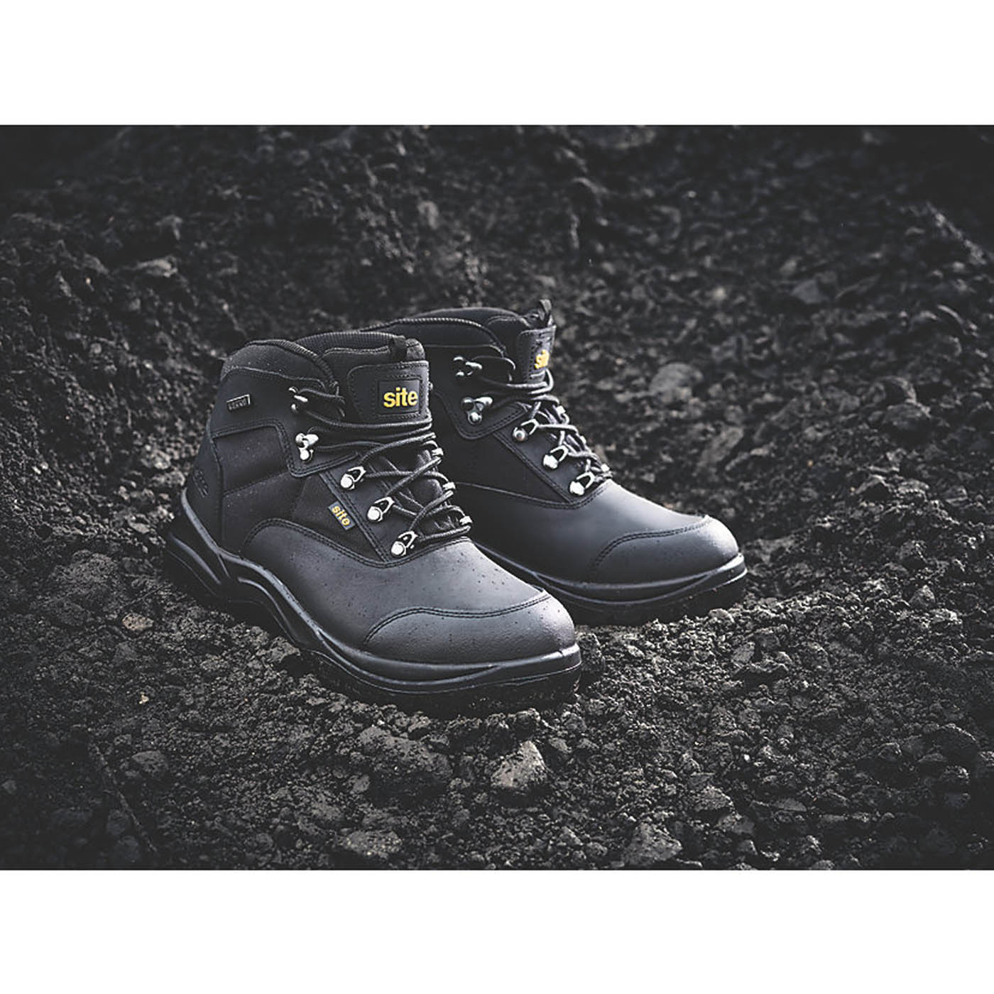Site Safety Boots Men's Work Shoes Black Steel Toe Cap Waterproof Wide Size 8 - Image 2