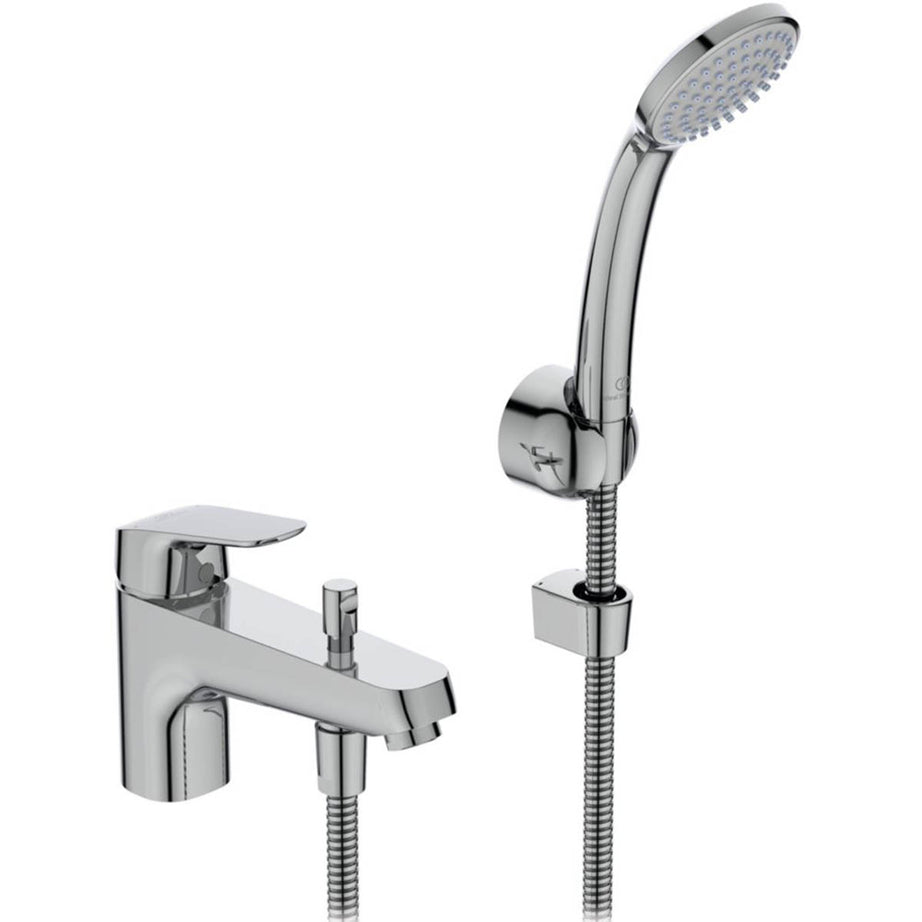 Bath Filler Tap With Hand Held Set Chrome Single Lever Round Head Bathroom - Image 2