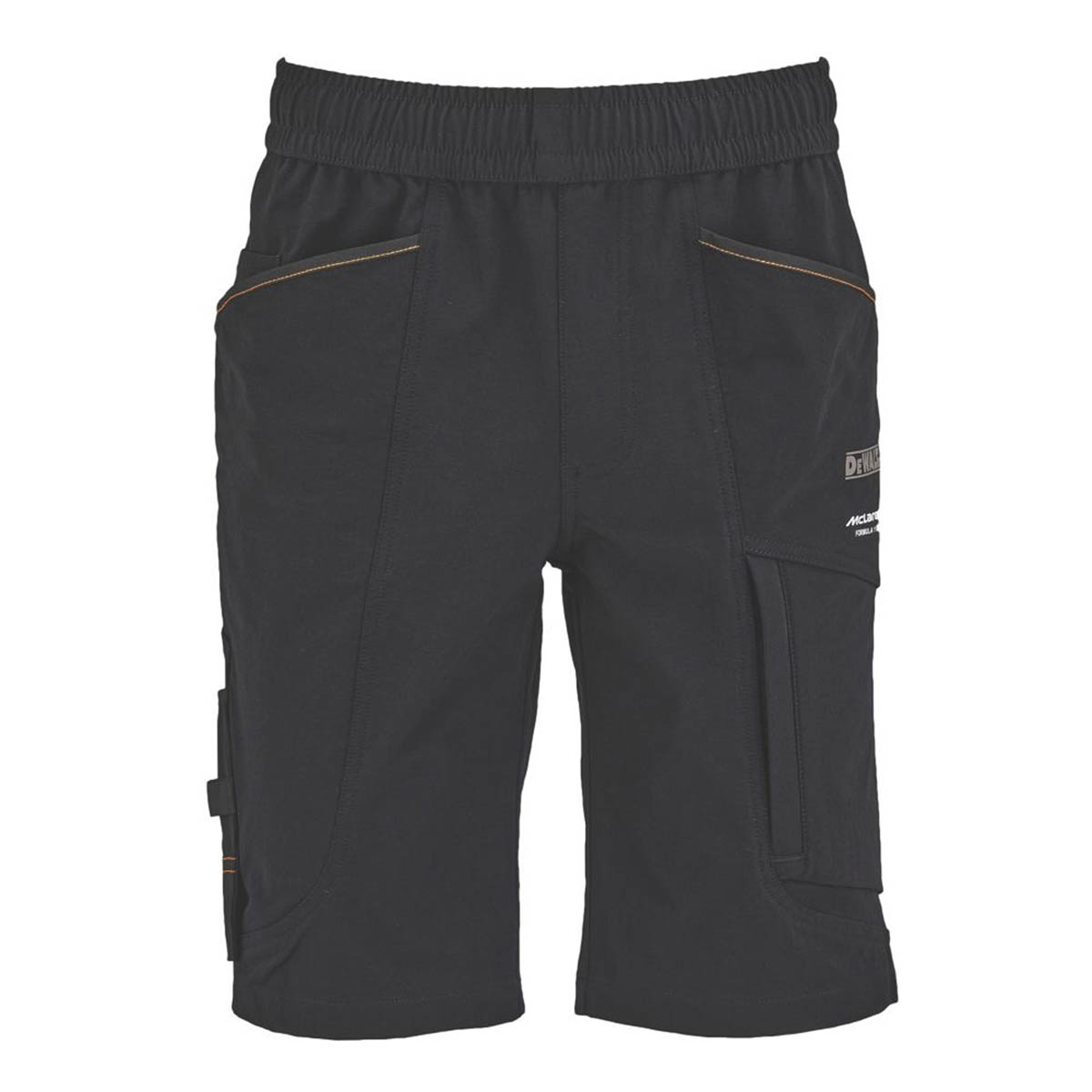 DeWalt Mens Work Shorts Jogger Stretch McLaren F1 Team Temple XXL Black 38-47" W - Image 2