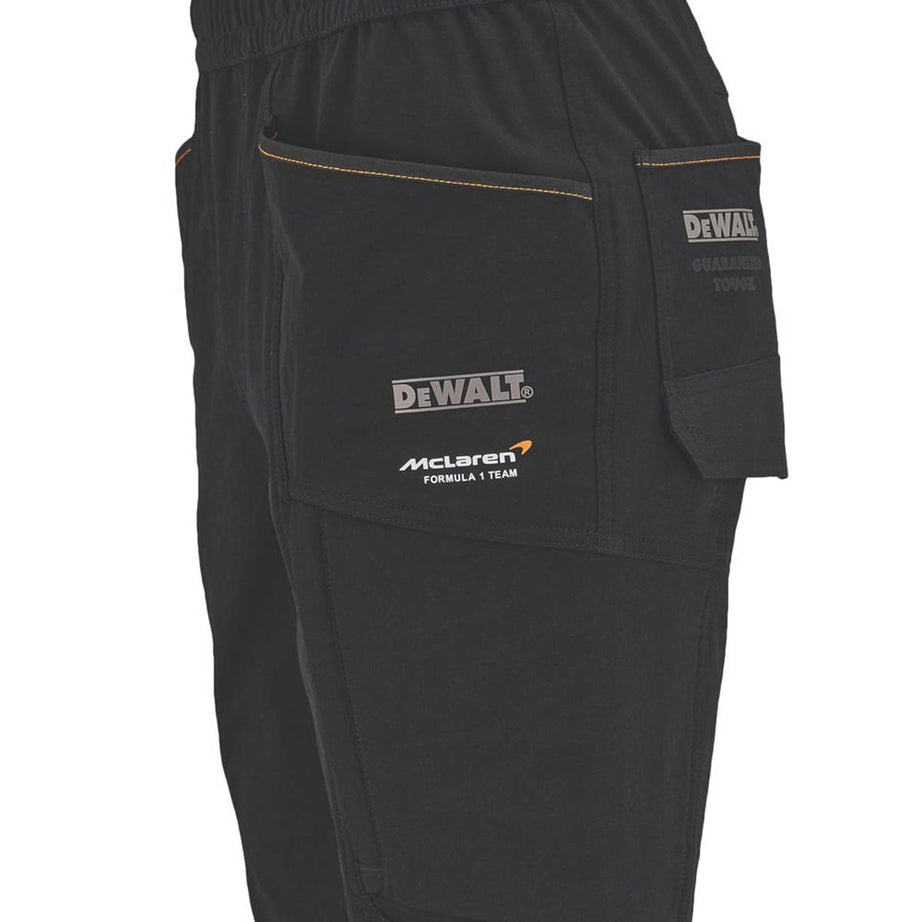 DeWalt Mens Work Shorts Jogger Stretch McLaren F1 Team Temple XXL Black 38-47" W - Image 4