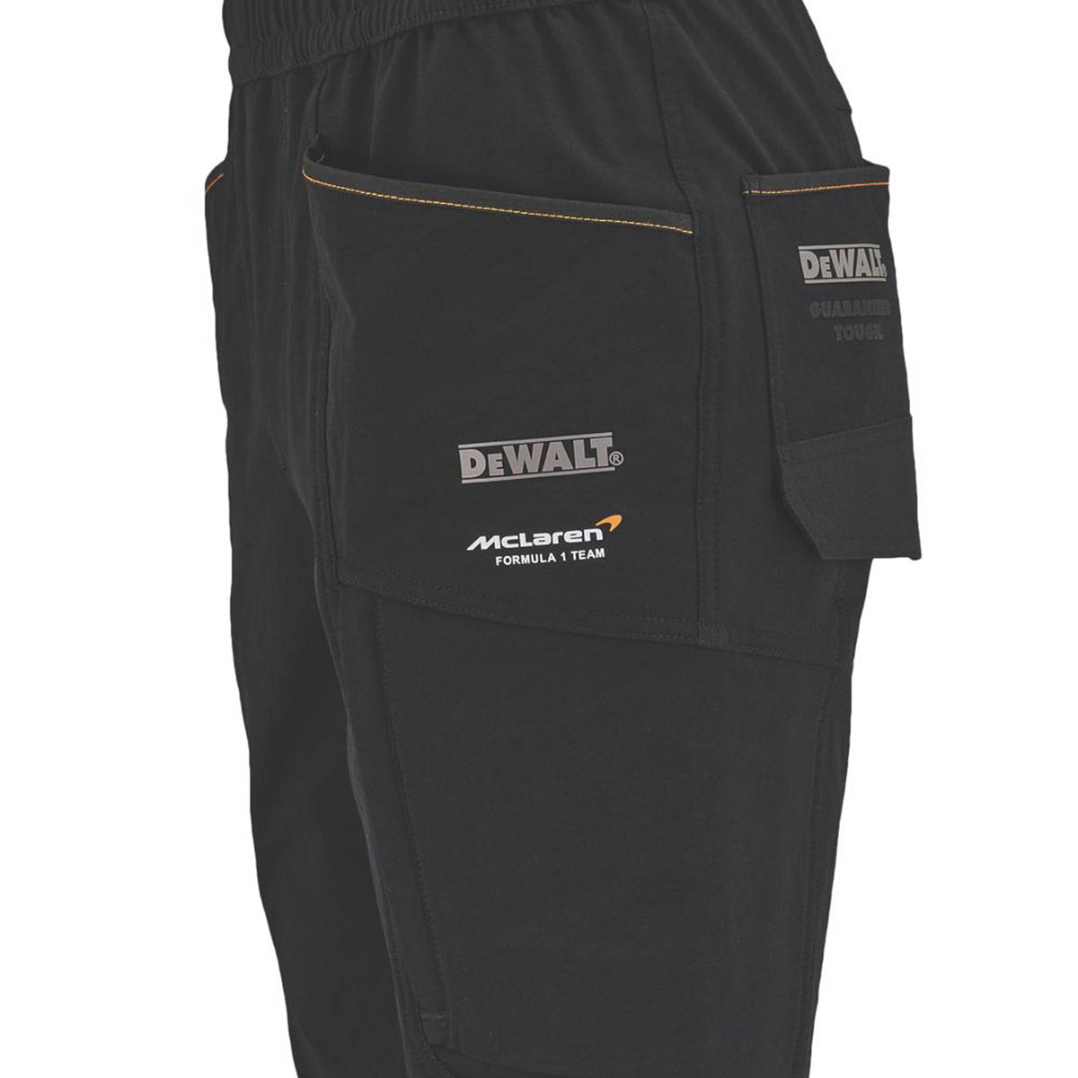 DeWalt Mens Work Shorts Jogger Stretch McLaren F1 Team Temple XXL Black 38-47" W - Image 4
