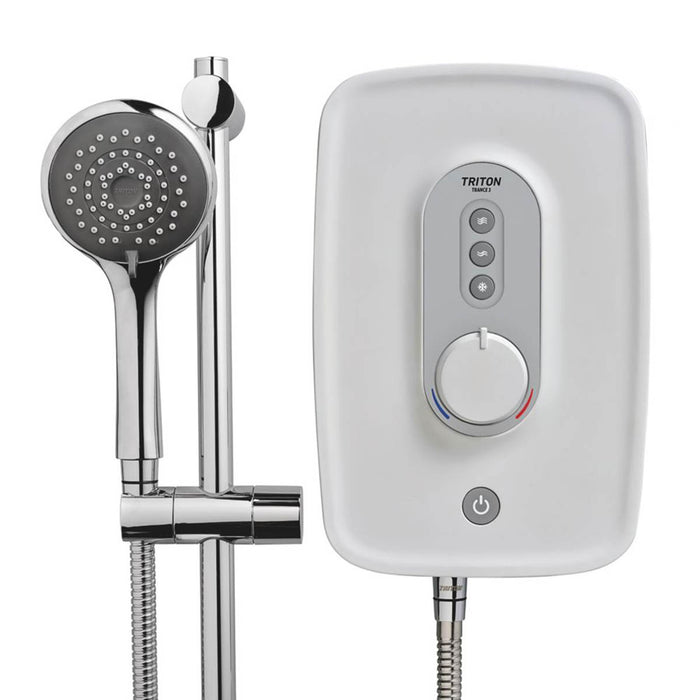 Triton Electric Shower Chrome 5-Spray Pattern Round Riser Rail Bathroom 8.5kW - Image 2